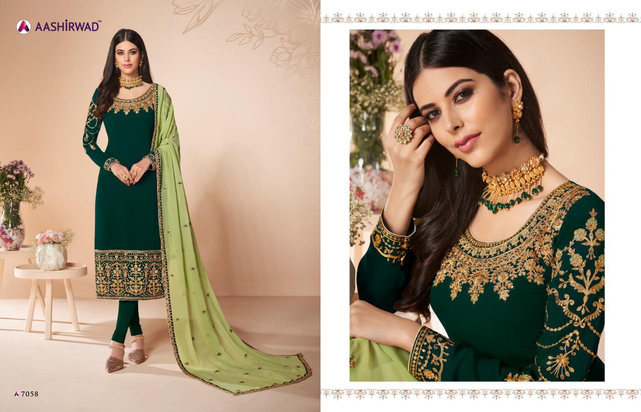 Cross Stitch By Ashirwad Series 7054 To 7059 Designer Party Wear Suits Wholesale Supplier Gujarat