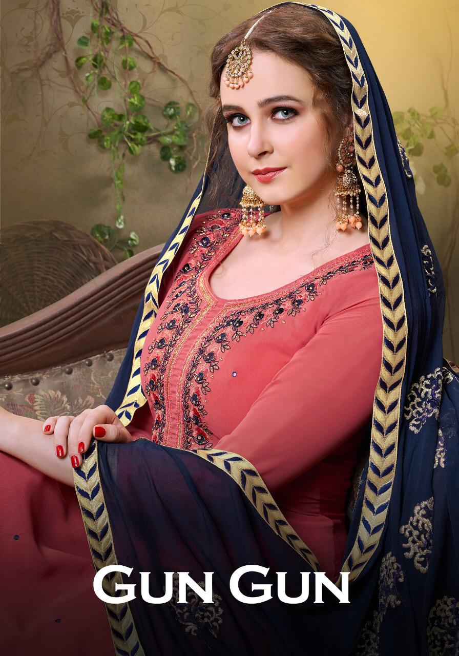 Gun Gun By Utsav Suits Georgette Khatli Worked Suits Wholesale Supplier Surat