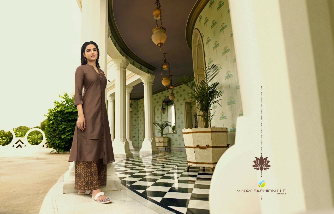 Tumbaa Mint By Vinay Fashion Series 36871 To 36877 Designer Party Wear Kurti With Plazzo Wholesale S...