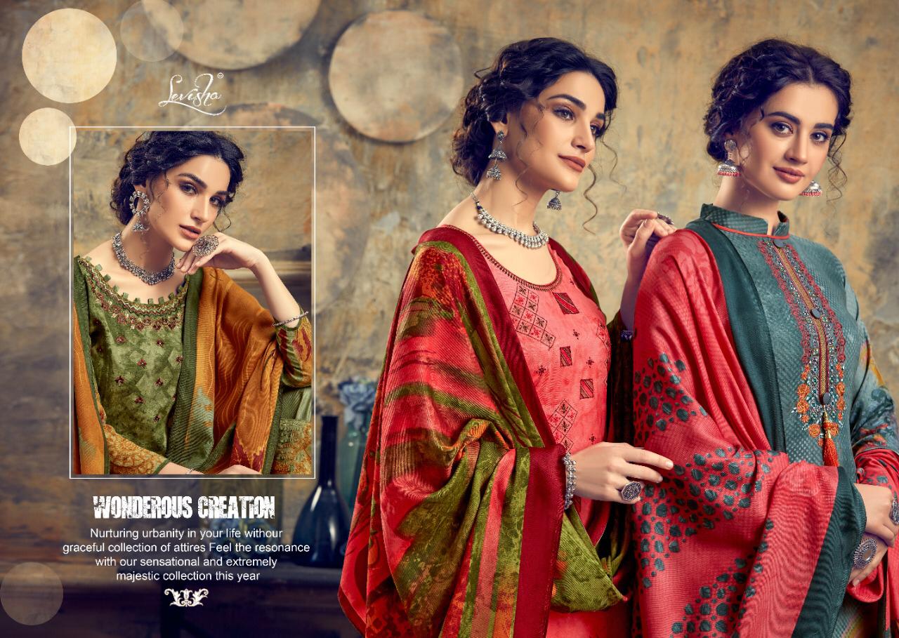 Zariya By Levisha Pashmina Printed Suits Wholesale Supplier India