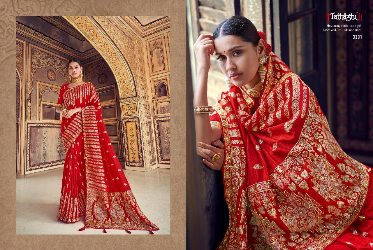 Tathastu Series 3200 Model Silk Designer Party Wear Sarees Wholesale Supplier And Dealer Surat