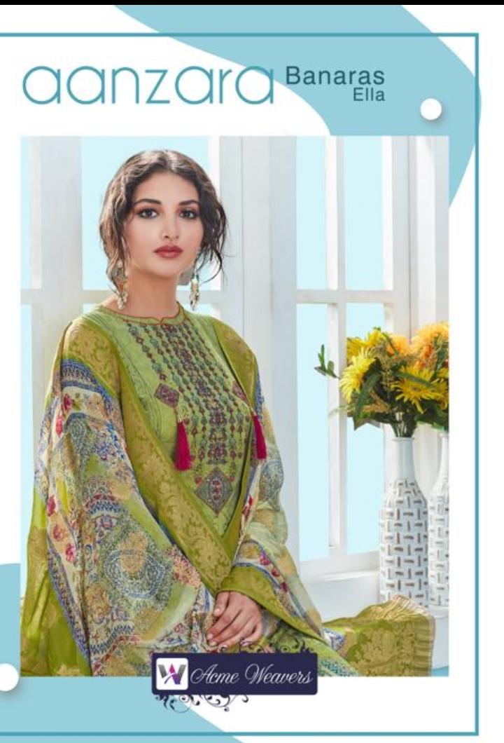 Aanzara Banaras Ella By Acme Weavers Georgette Designer Party Wear Suits Wholesale Supplier Nd Deale...