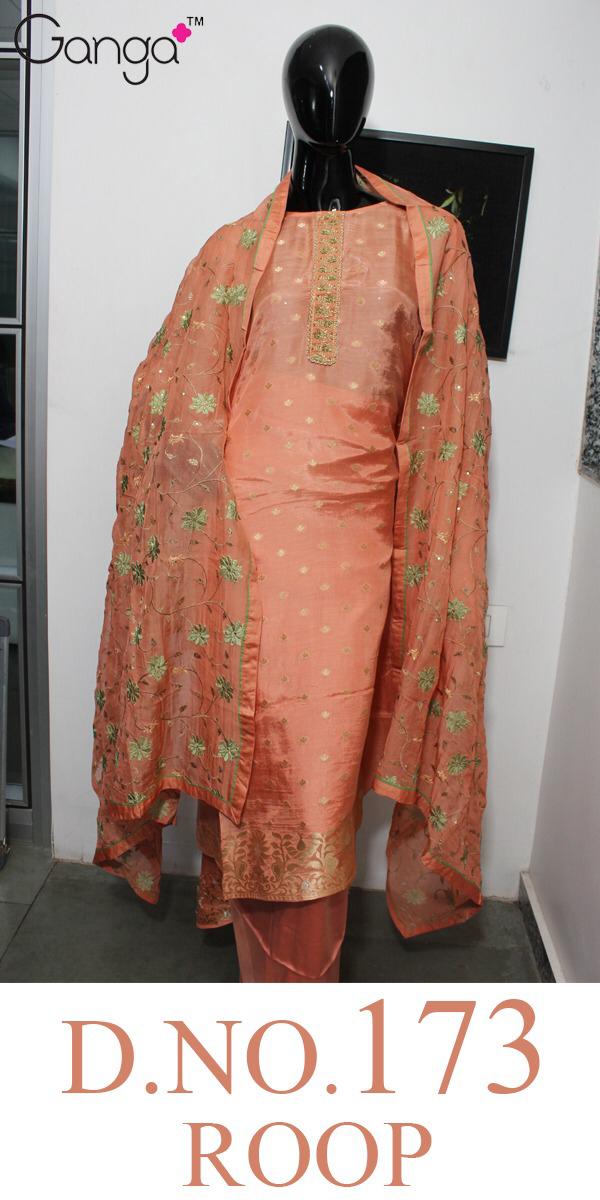 Roop 173 By Ganga Silk Designer Occasions Wear Suits Wholesale Supplier Nd Dealer Gujarat