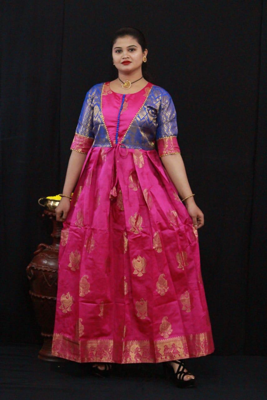 Kanchipuram Style Model Silk Gowns By Nitya Nx Wholesale Supplier And Dealer Surat