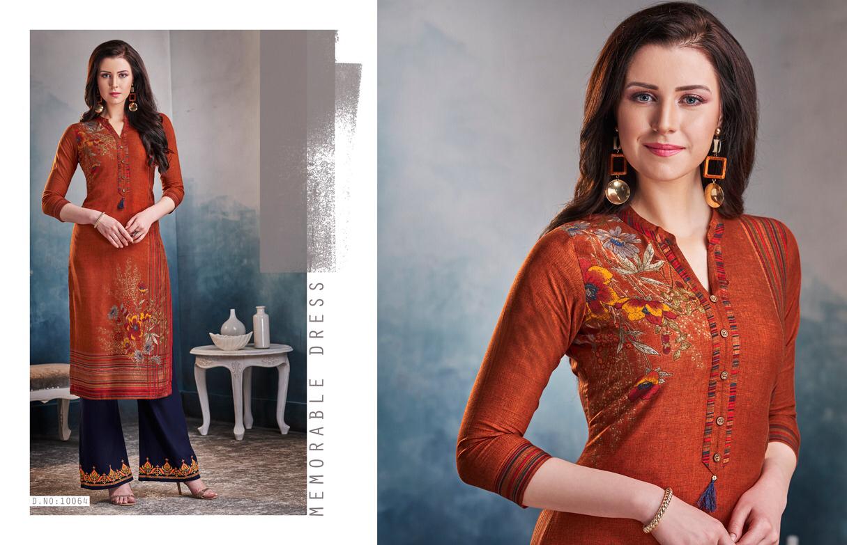 Chambor Vol 8 By Kajree Reyon Printed Kurtis With Plazzo Wholesale Supplier Surat