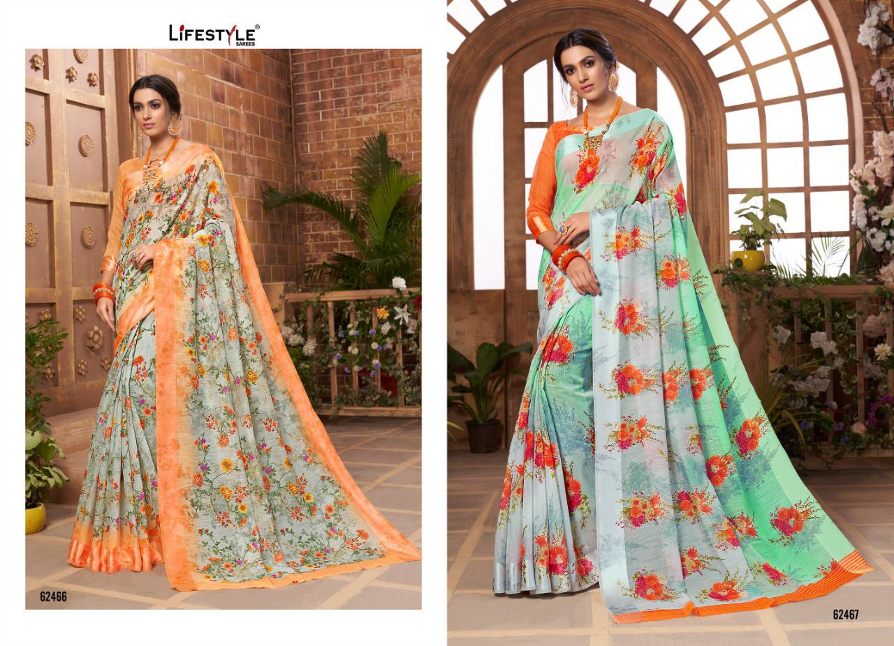 Pravina Cotton Vol 2 By Lifestyle Floral Printed Sarees Wholesale Supplier And Dealer Surat