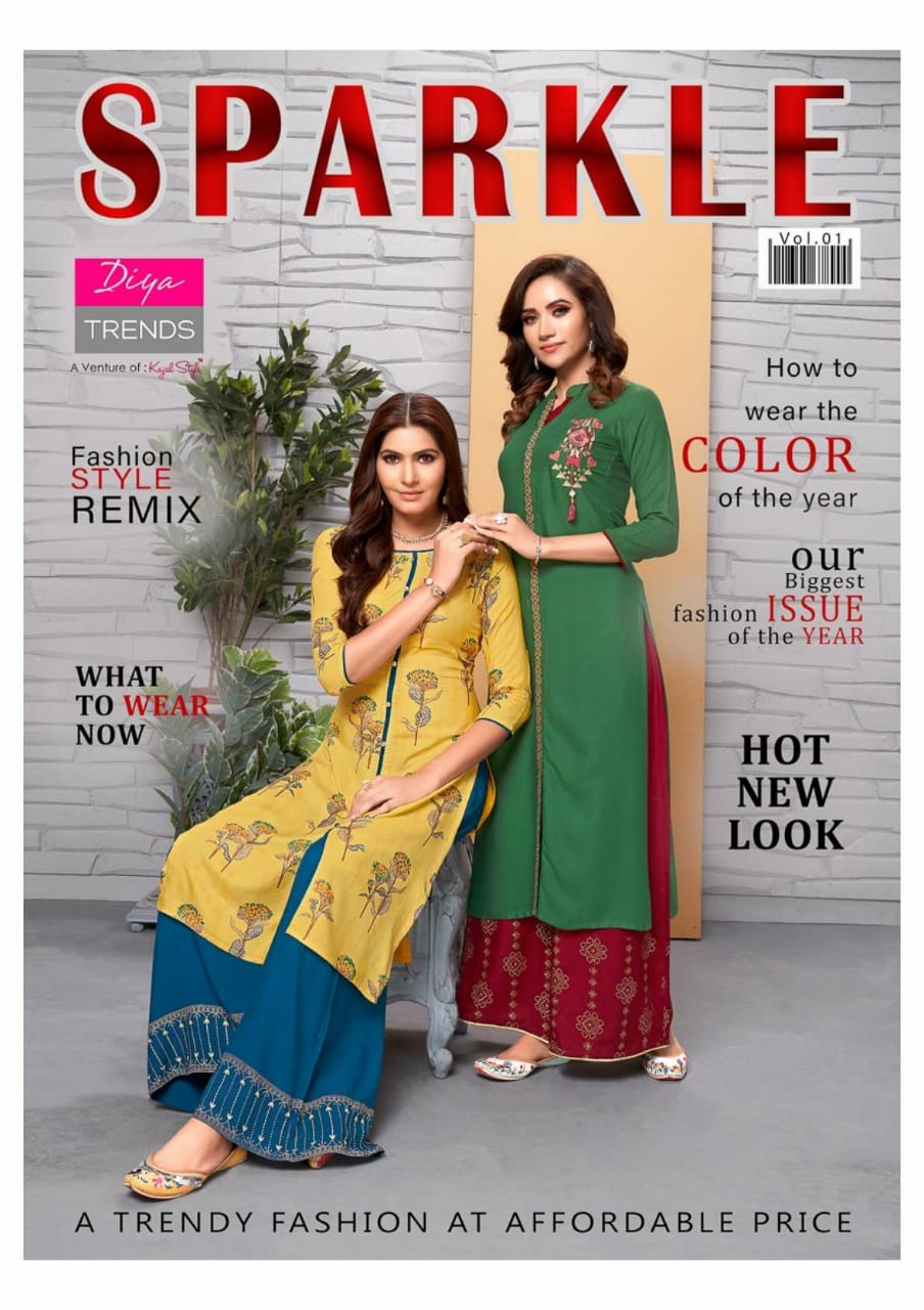 Sparkle Vol 1 By Diya Trendz Kurtis With Plazzo Wholesale Supplier Surat