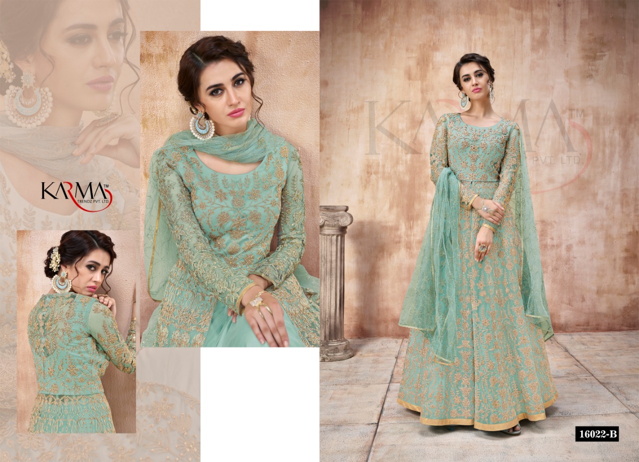 Karma Series 16022 Colour Plus Designer Party Wear Suits Wholesale Supplier Gujarat