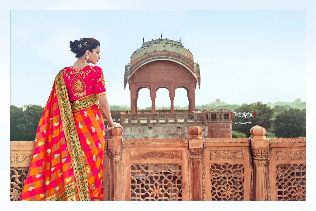 Tathastu Series 3401 To 3409 Silk Designer Occasion Wear Sarees Single And Set Wholesale Supplier An...
