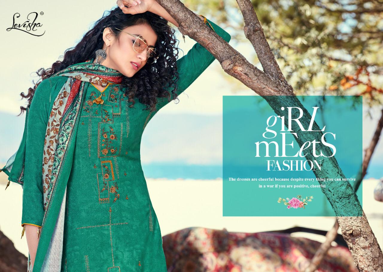 Shikha By Levisha Pashmina Printed Dress Materials Wholesale Supplier Surat