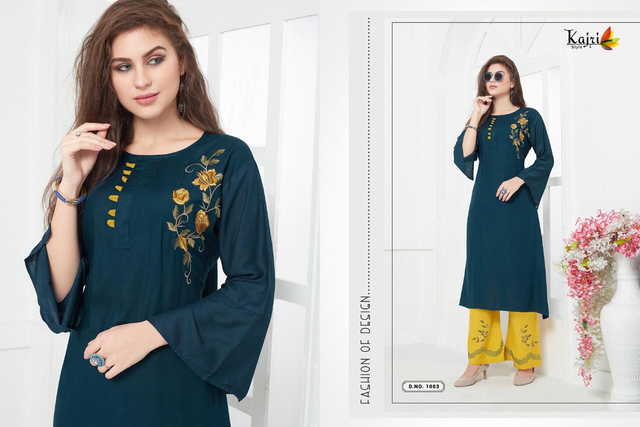 Noor Vol 5 By Kajri Style Designer Kurtis With Plazzo Wholesale Supplier Surat