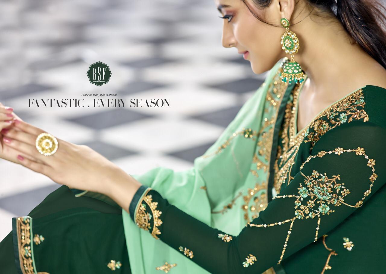 Ruhab By Rsf Georgette Embroidered Designer Party Wear Suits Wholesale Supplier Gujarat