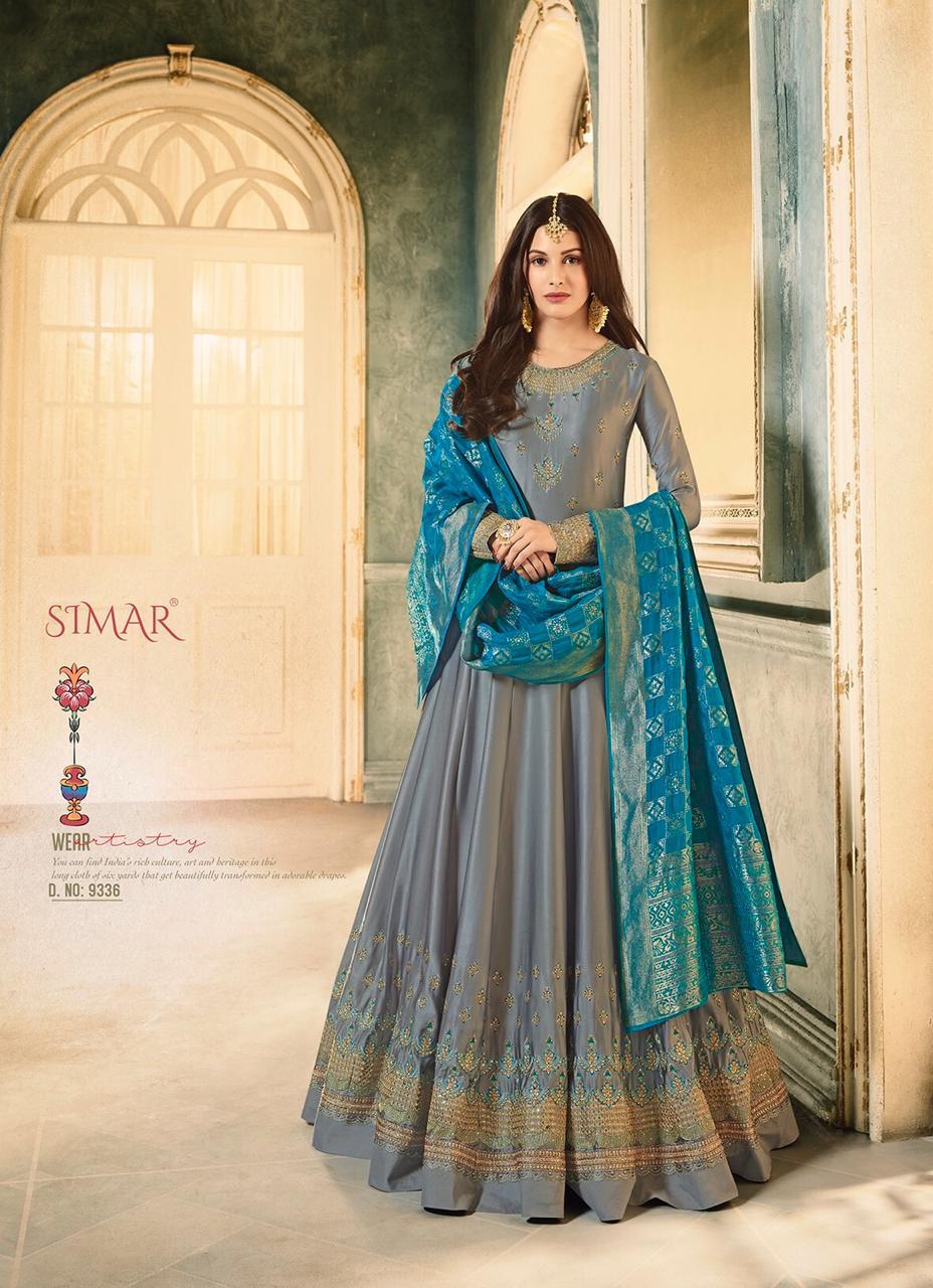 Simar Glossy Hit Design 9336  Anarkali Embroidered Designer Party Wear Suits Wholesale Supplier Nd D...