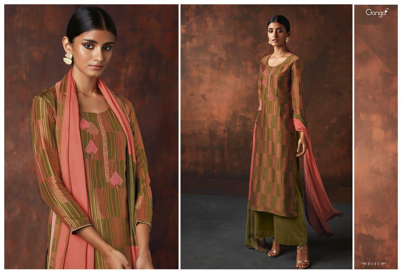 Kamara By Ganga Series 8340 To 8348 Bemberg Silk Suits Wholesale Supplier Gujarat