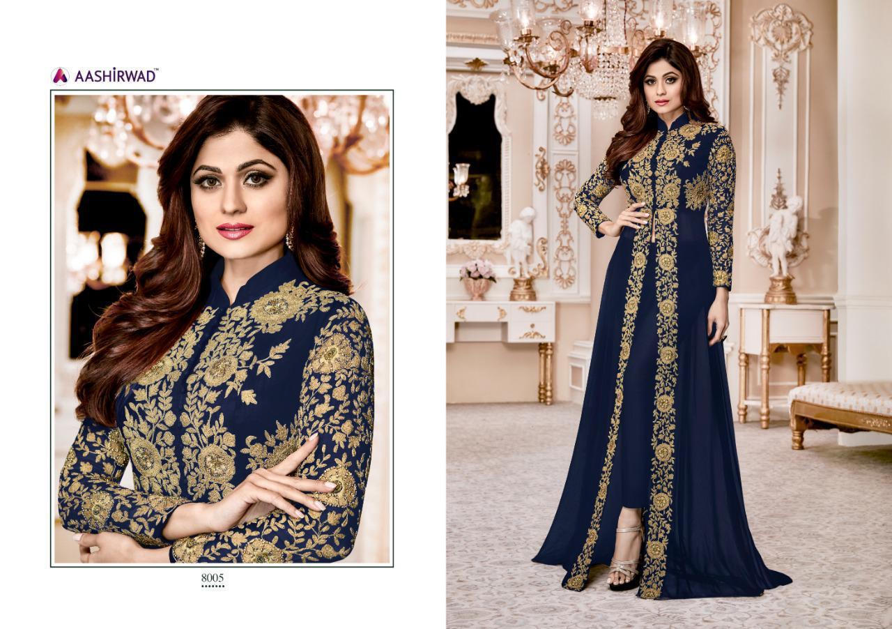 Shamita Gold By Ashirwad Series 8001 Designer Party Wear Suits Set And Single Wholesale Supplier Sur...