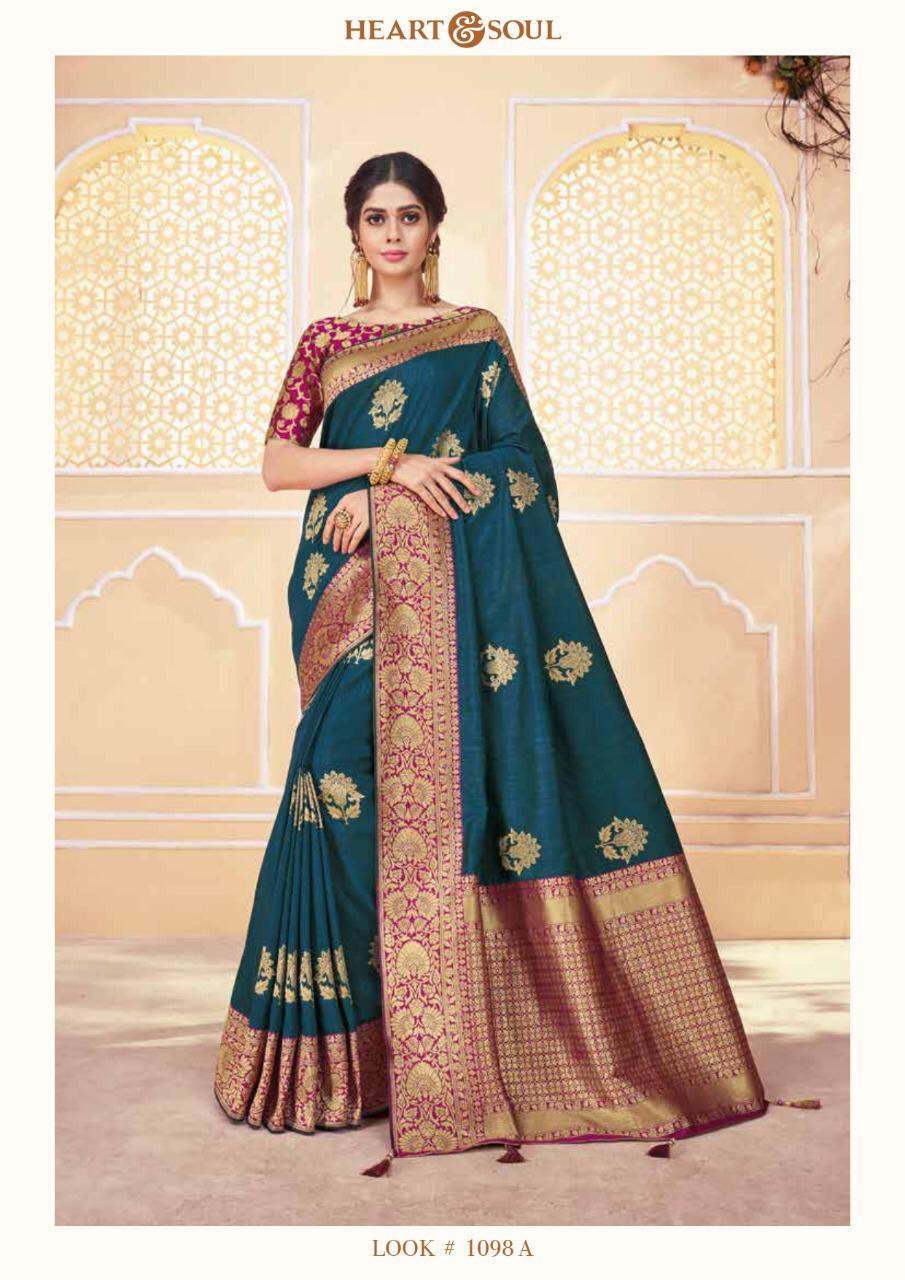 Heart And Soul Series 1095 Ab Silk Designer Occasion Wear Sarees Set And Single Wholesale Supplier A...