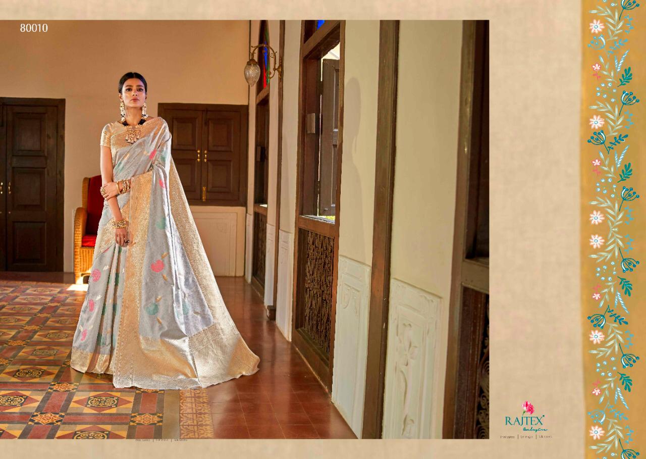 Kanshula Silk By Raj Tex Series 80001 To 80012 Silk Designer Occasion Wear Sarees Set And Single Who...