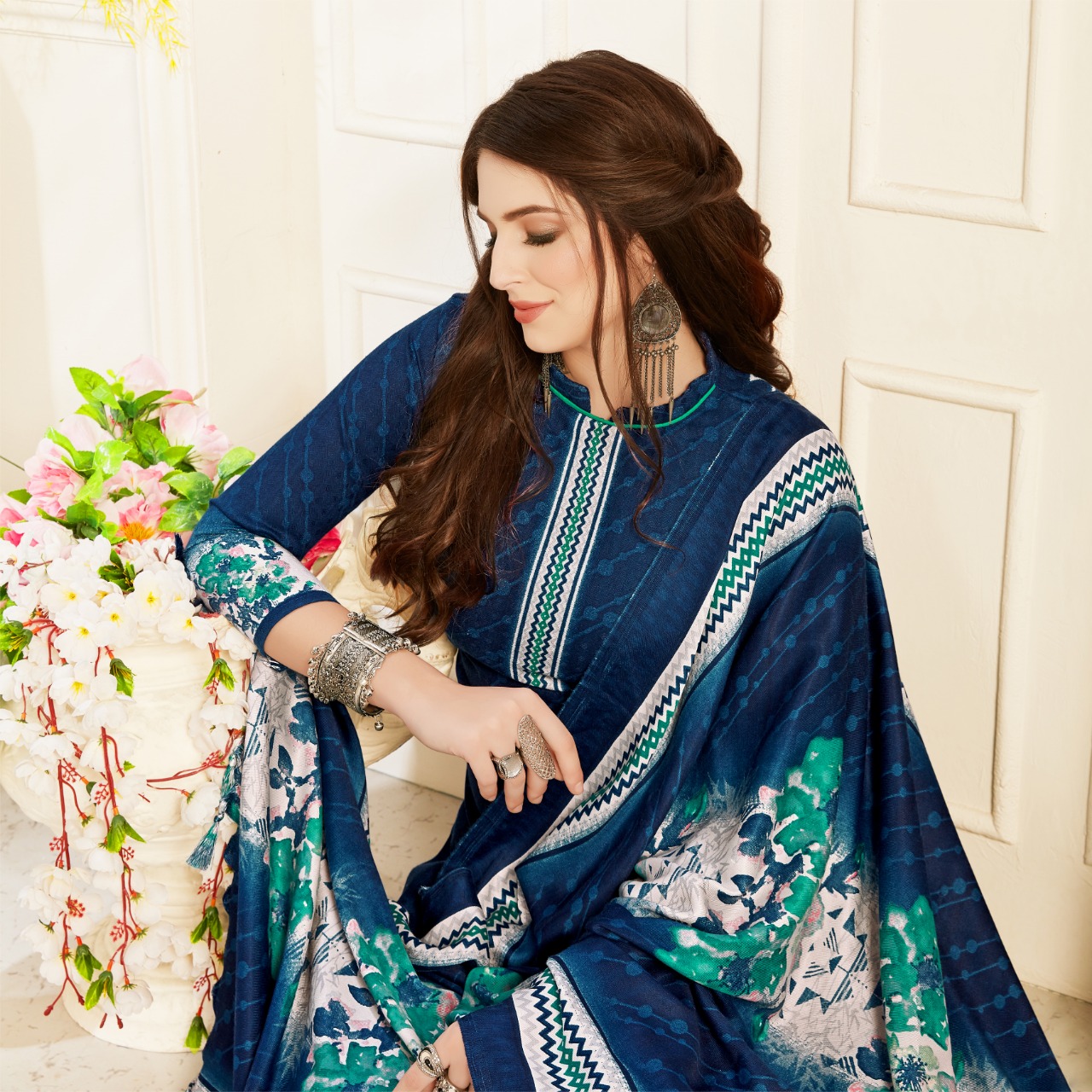 Gulbahar By I B Nx Pashmina Dress Materials Wholesale Supplier Surat