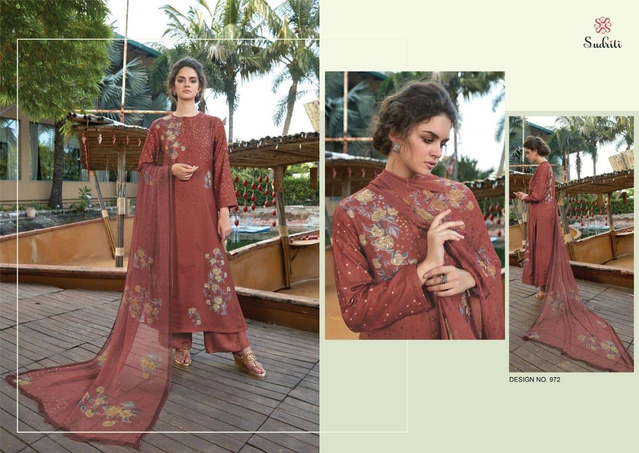 Riffle By Sudriti Pashmina Dress Materials Wholesale Supplier Surat