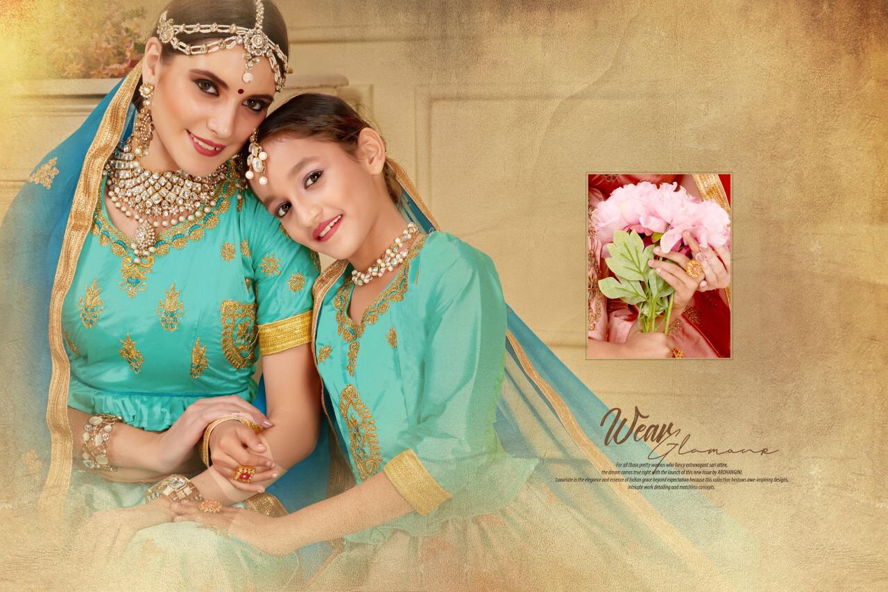 Gold Nd Silver By Sanskar Style Series 4478 Mom Daughter Designer Occasion Wear Lehngas Wholesale Su...