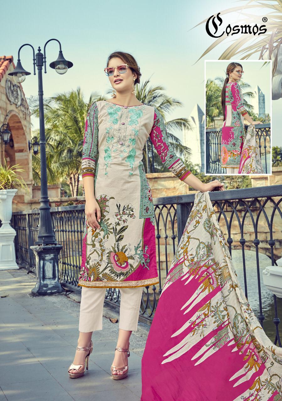 Saadia Noor Lawn Collection Vol 3 By Cosmos Lawn Cotton Dress Materials Wholesale Supplier Surat