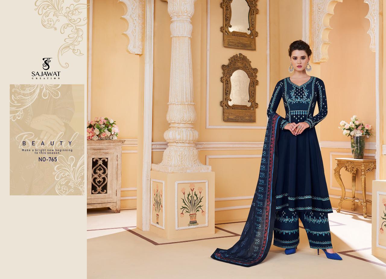 Sarthi 9 Nx By Sajawat Creation Series 761 Designer Party Wear Suits Wholesale Supplier Gujarat