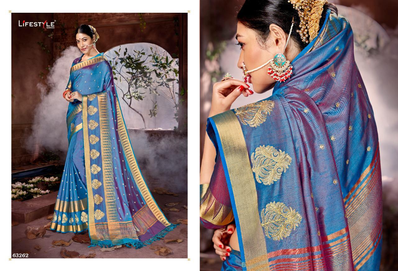 Manbhavan By Lifestyle Series 63261 Silk Sarees Wholesale Supplier Gujarat