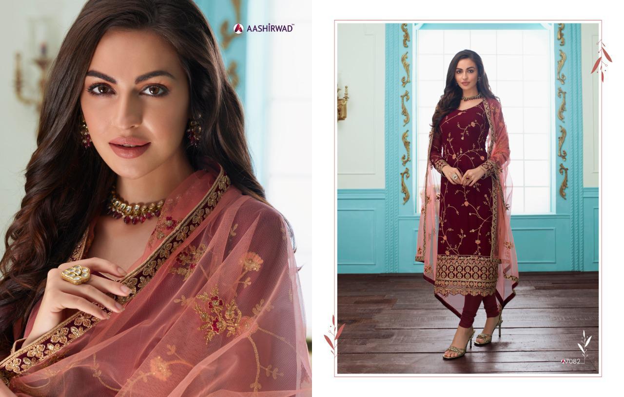Sajni By Ashirwad Series 7082 To 7087 Designer Party Wear Suits Wholesale Supplier Gujarat
