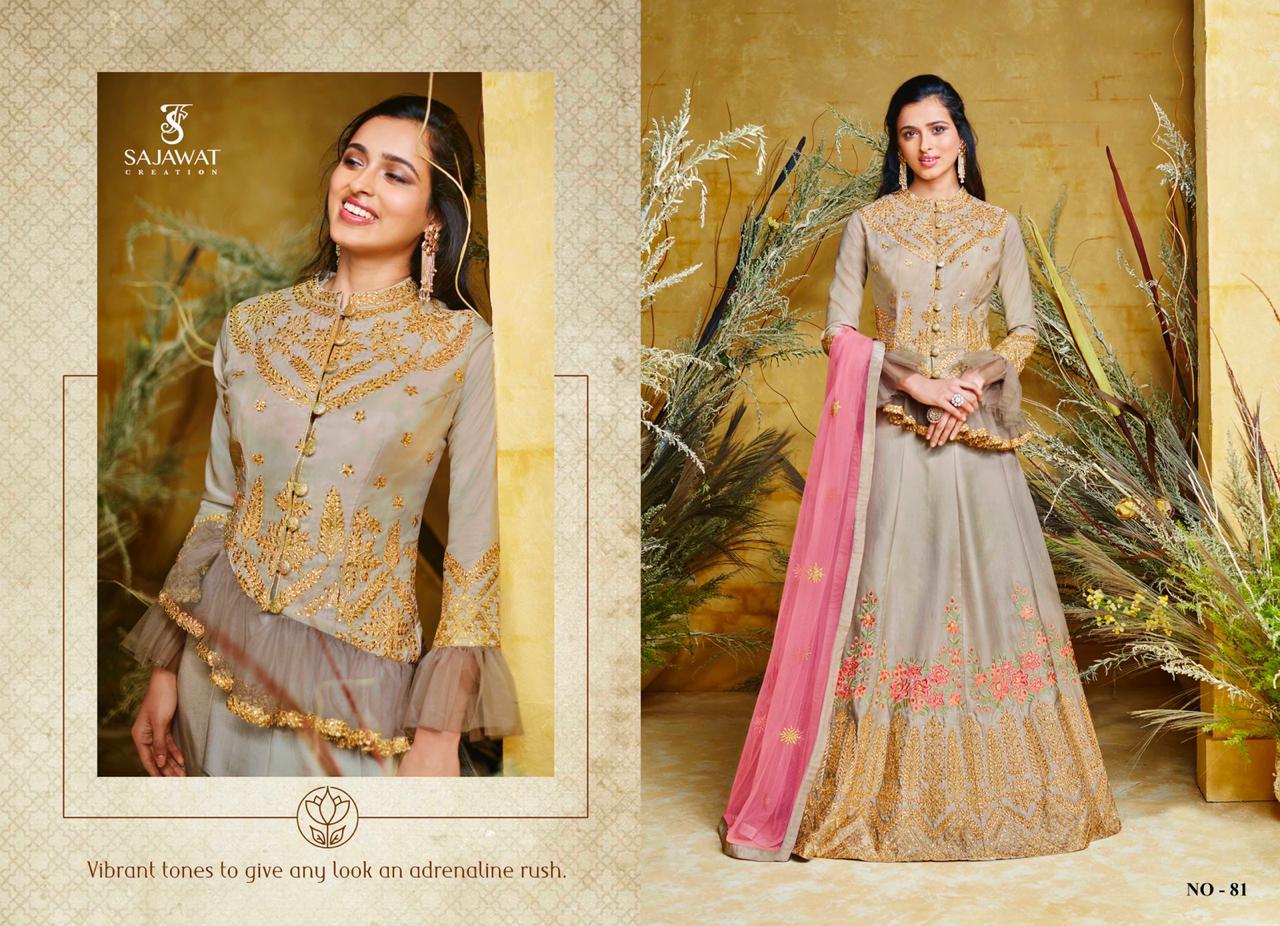 Dua By Sajawat Creation Series 81 To 86 Designer Party Wear Readymade Suits Wholesale Supplier Gujar...