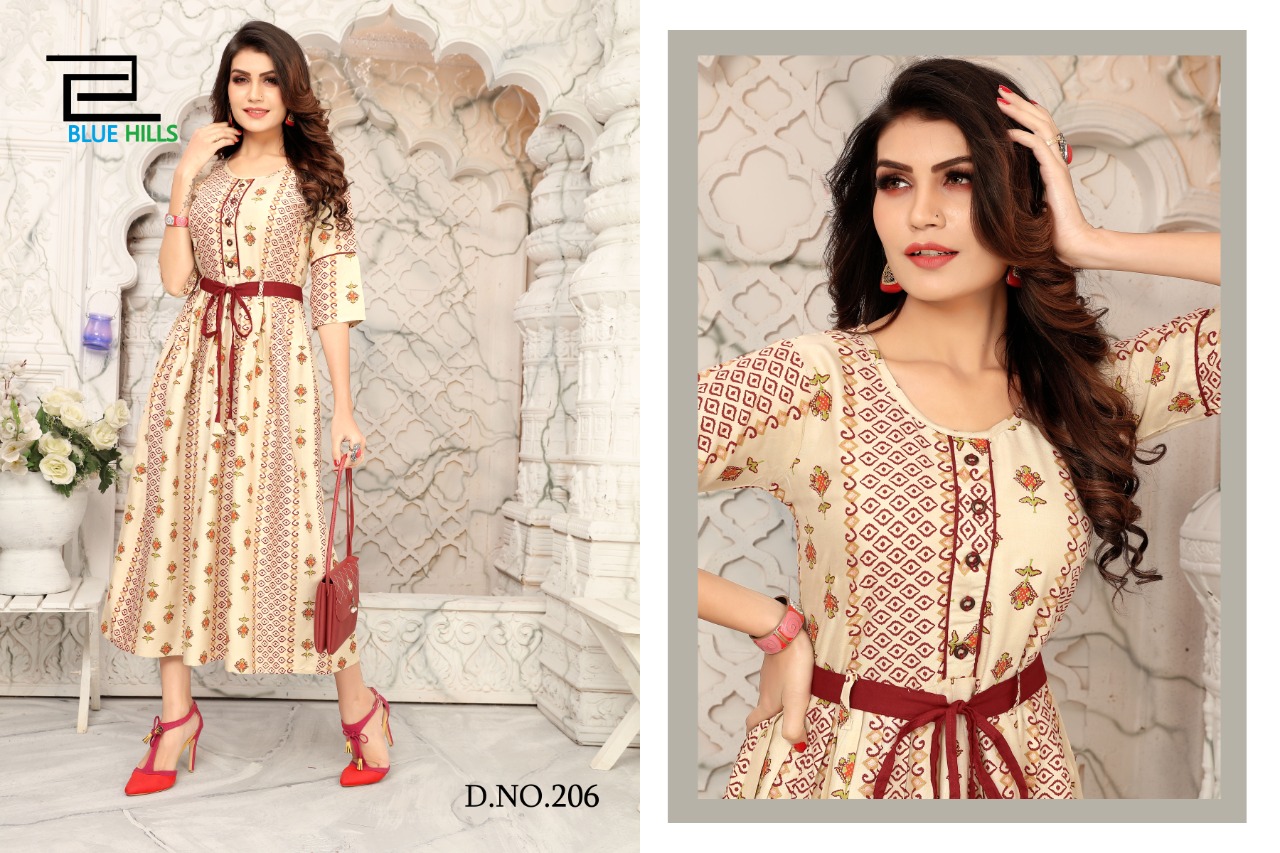 Walkway Vol 2 Blue Hills By Vee Fab India Reyon Kurtis Wholesale Supplier Surat