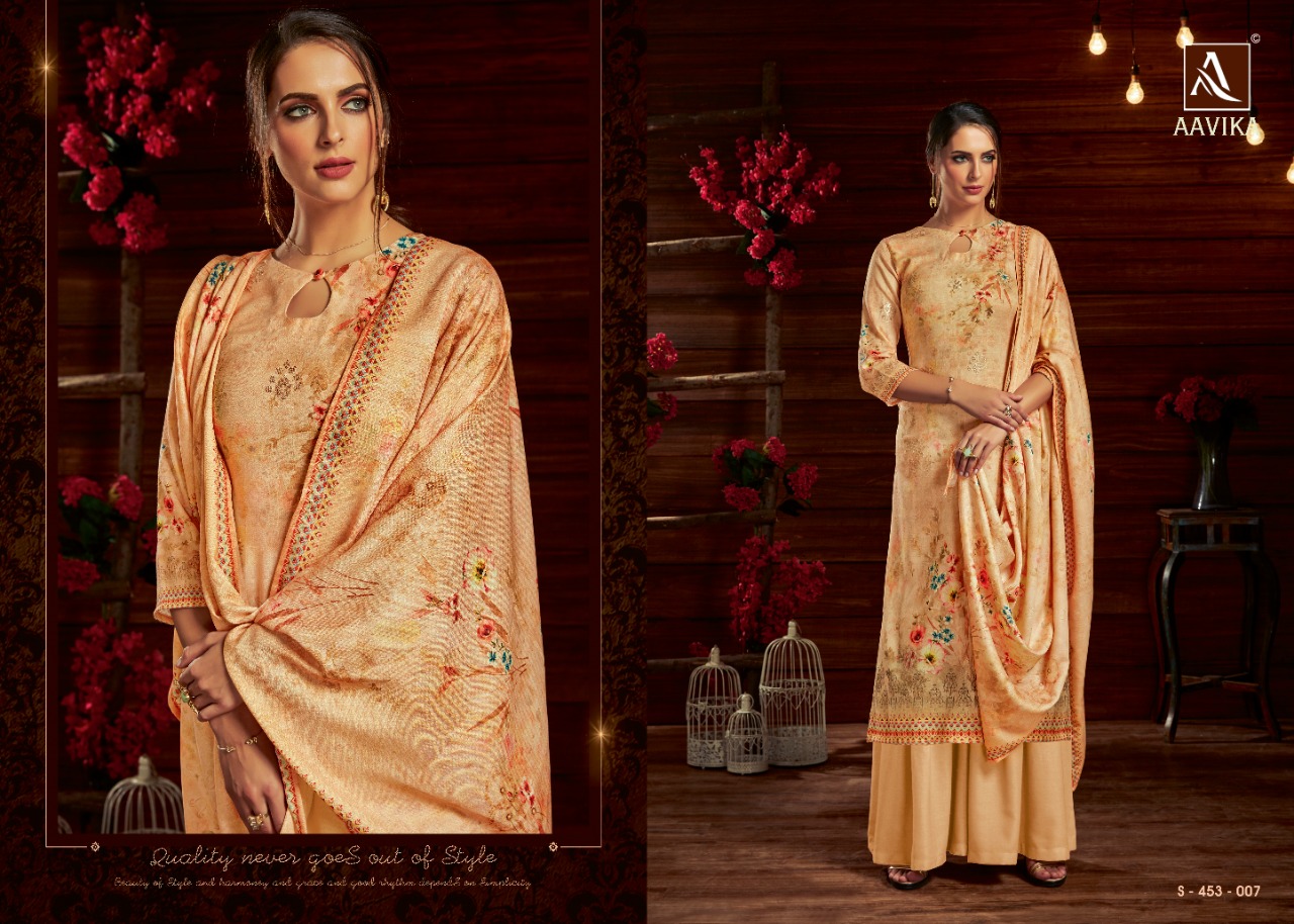 Aavika By Alok Suits Pashmina Dress Materials Wholesale Supplier Surat