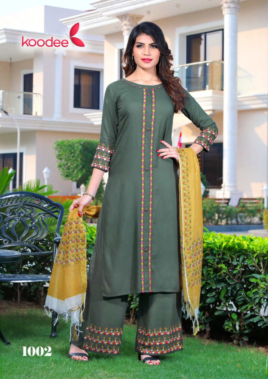 Mumtaz By Koodee Reyon Kurtis With Plazzo Wholesale Supplier Surat