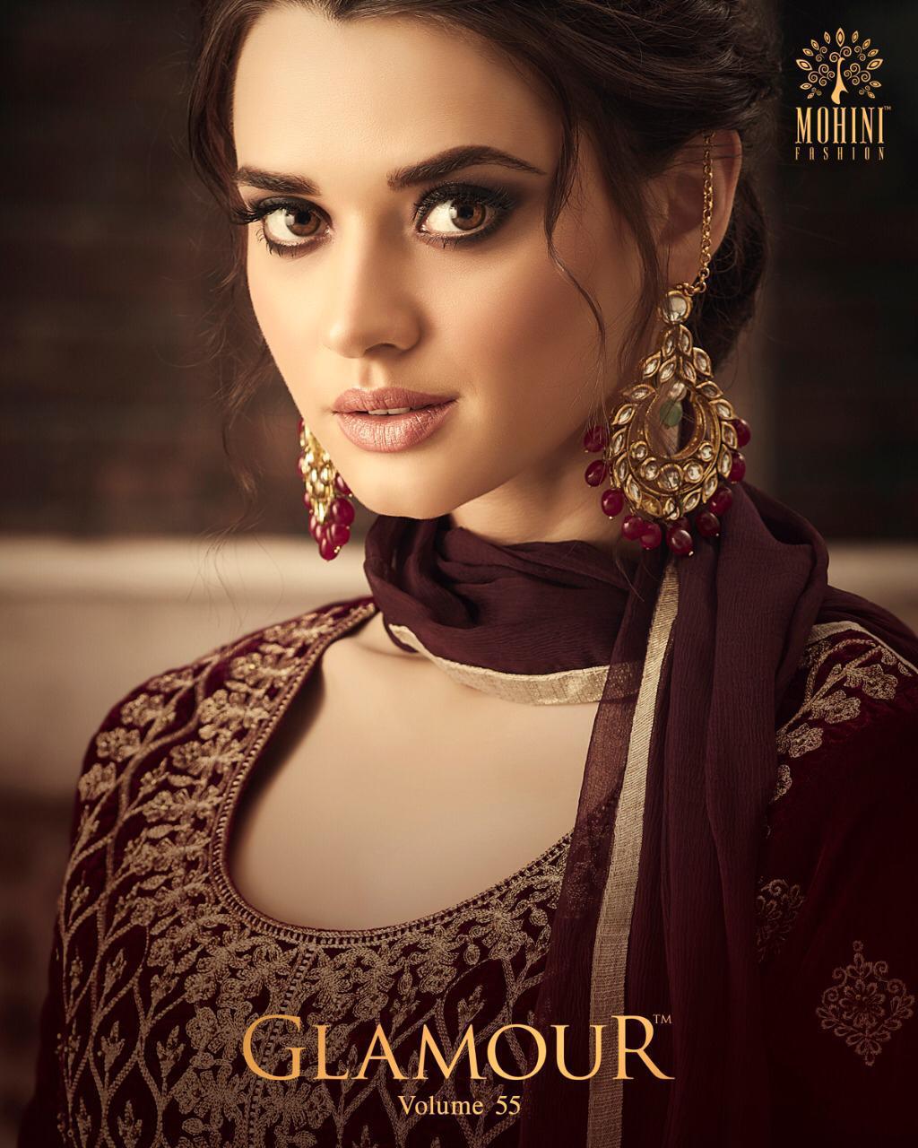 Mohini Glamour Vol 55 Velvet Collection Series 55001 Velvet Designer Party Wear Suits Wholesale Supp...