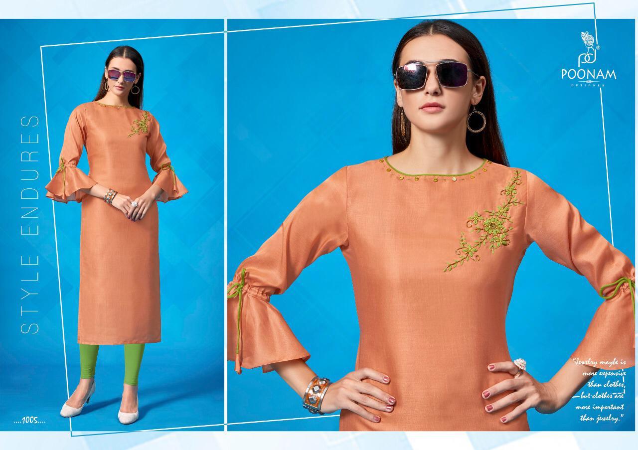 Handwork Kalakari By Poonam Designer American Crepe Kurtis Wholesale Supplier Gujarat