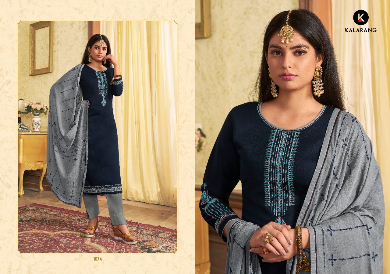 Avantika By Kalarang Jam Silk Dress Materials Wholesale Supplier India