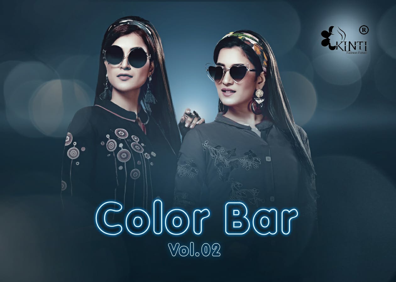 Color Bar 2 Kinti Reyon Kurtis Wholesale Supplier And Dealer Surat