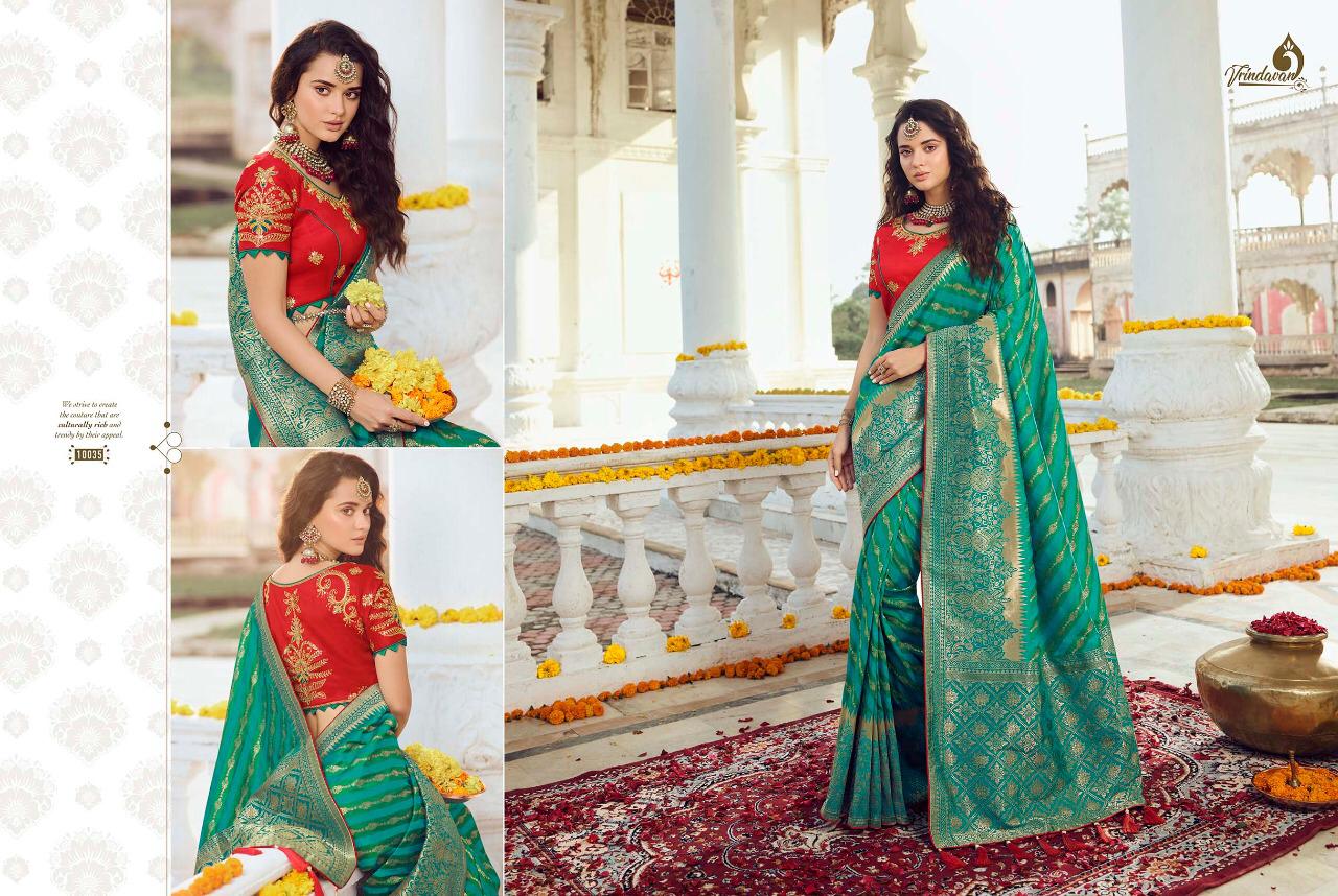 Vrindavan Vol 5 By Royal Series 10028 To 10042 Banarasi Silk Sarees Set And Single Wholesale  Suppli...