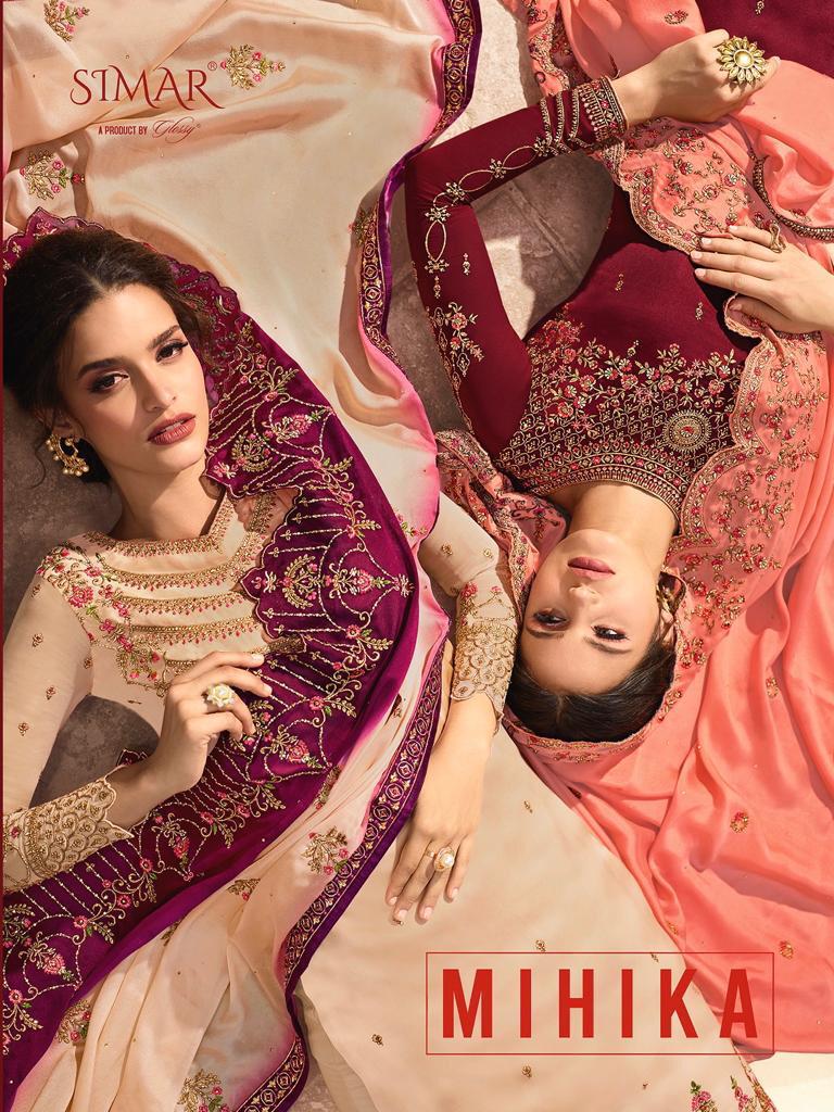 Glossy Mihika Series 18072 To 18077 Designer Party Wear Suits Set And Single Wholesale Supplier Guja...