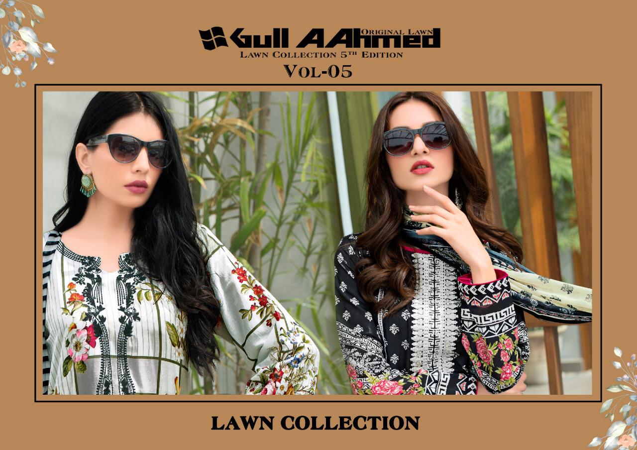 Gulahmed Vol 5 Lawn Dress Materials Wholesale Supplier Surat