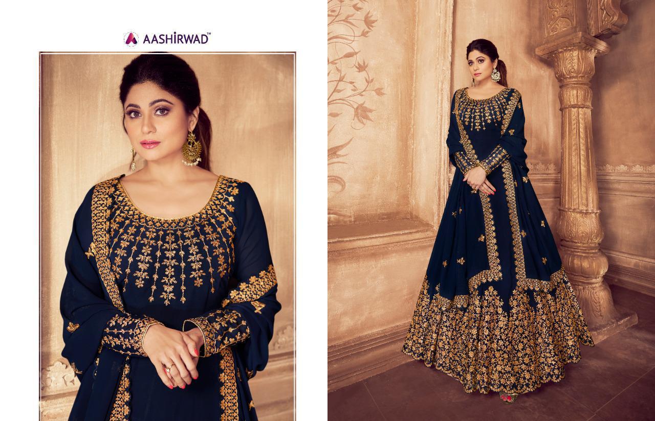 Anarkali By Aashirwad Series 8226 To 8229 Designer Party Wear Suits Wholesale Supplier Gujarat