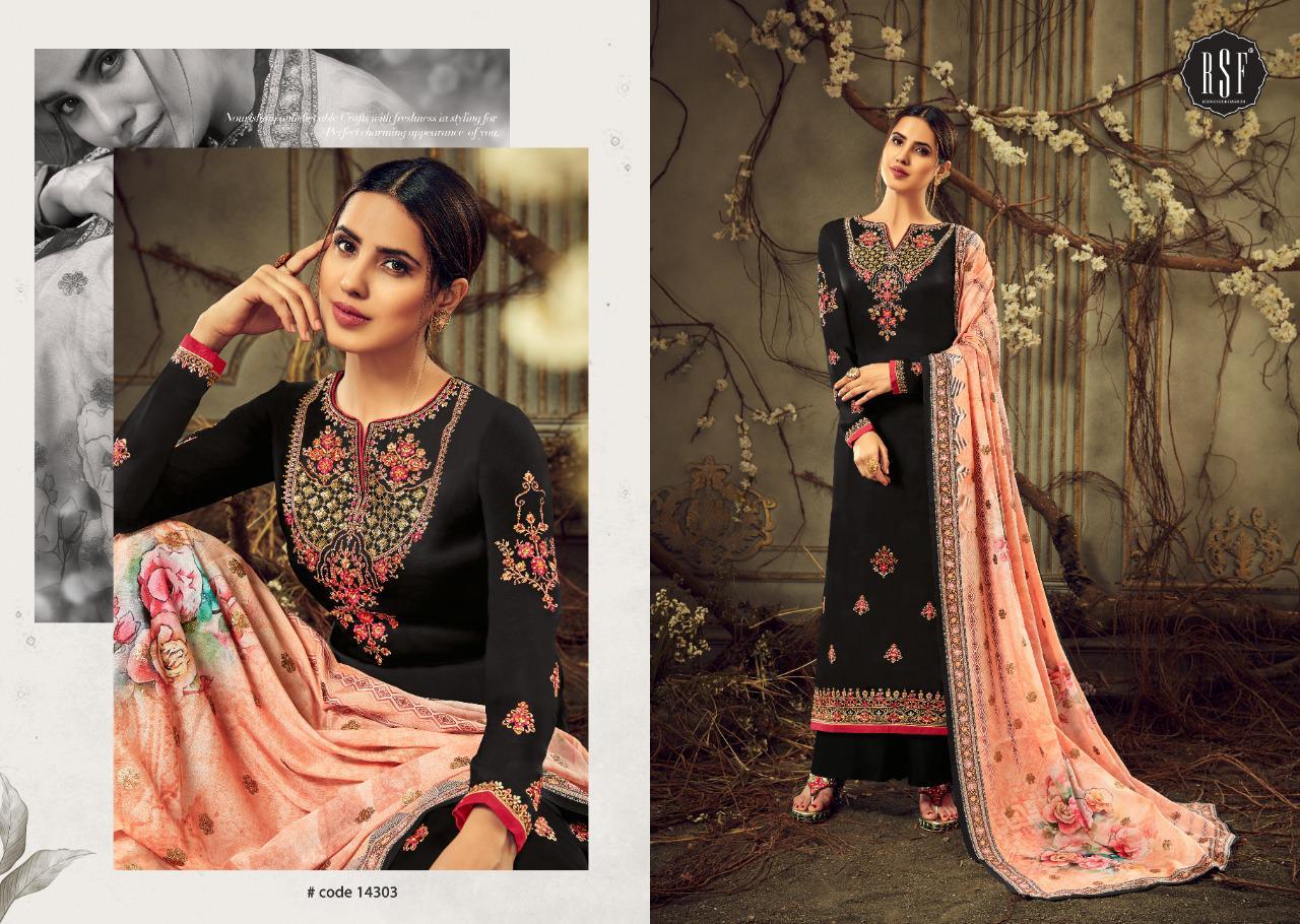 Suzen By Rsf Satin Georgette Embroidered Designer Party Wear Suits Wholesale Supplier Gujarat