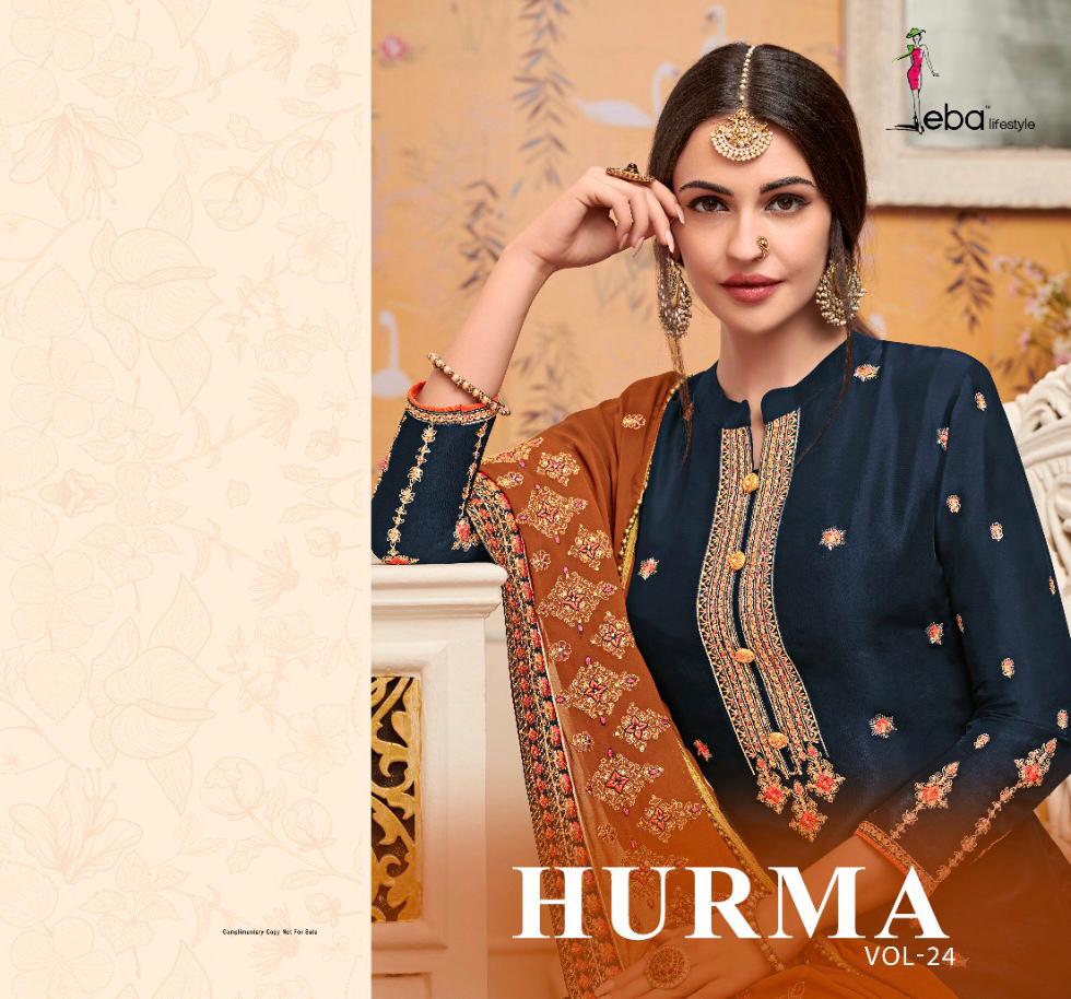Hurma Vol 24  By Eba Lifestyle Series 1125 To 1130 Viscose Opada Embroidered Designer Party Wear Sui...