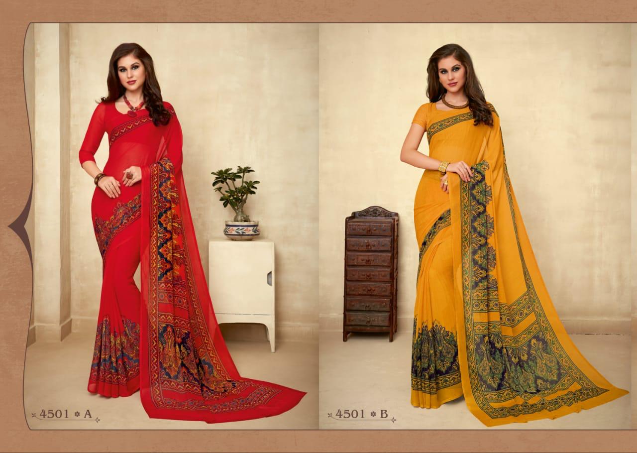 Super Kesar Chiffon Poster 45 By Ruchi Sarees Wholesale Supplier And Dealer Surat
