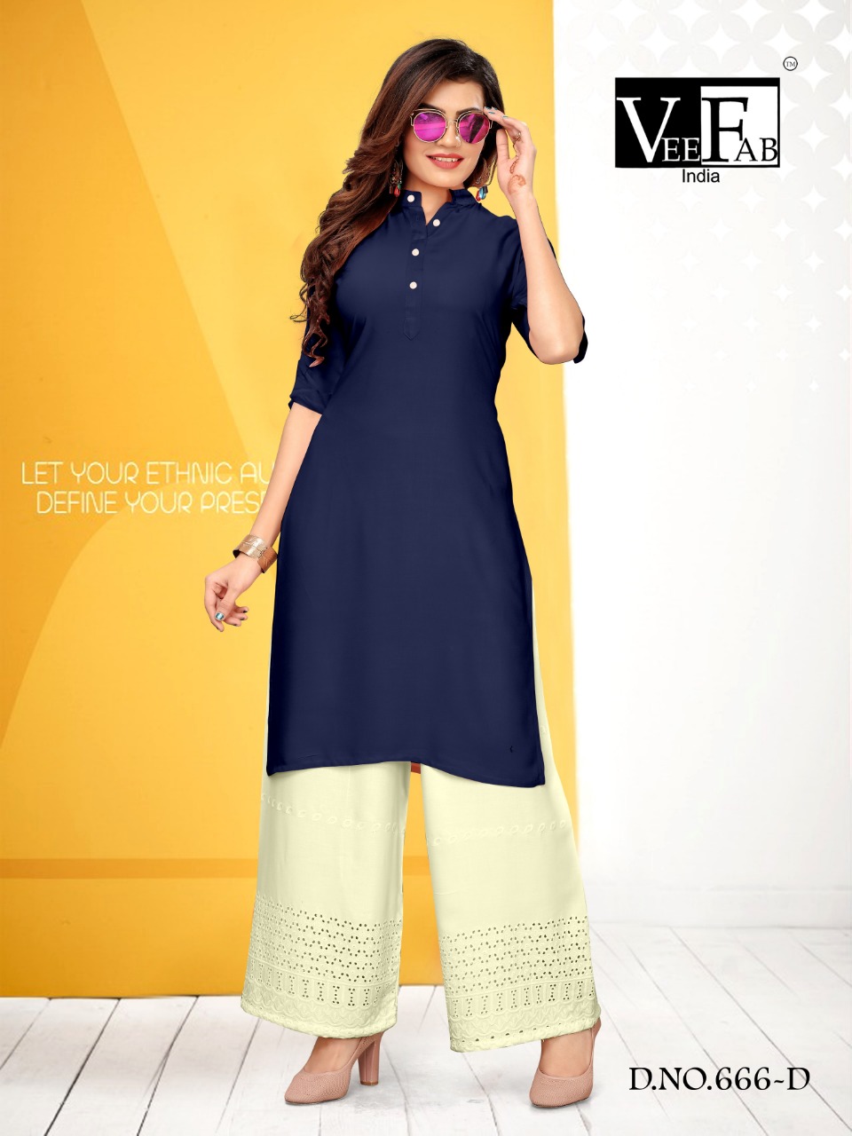 Dairy Milk By Vee Fab India Reyon Kurtis With Plazzo Wholesale Supplier Surat