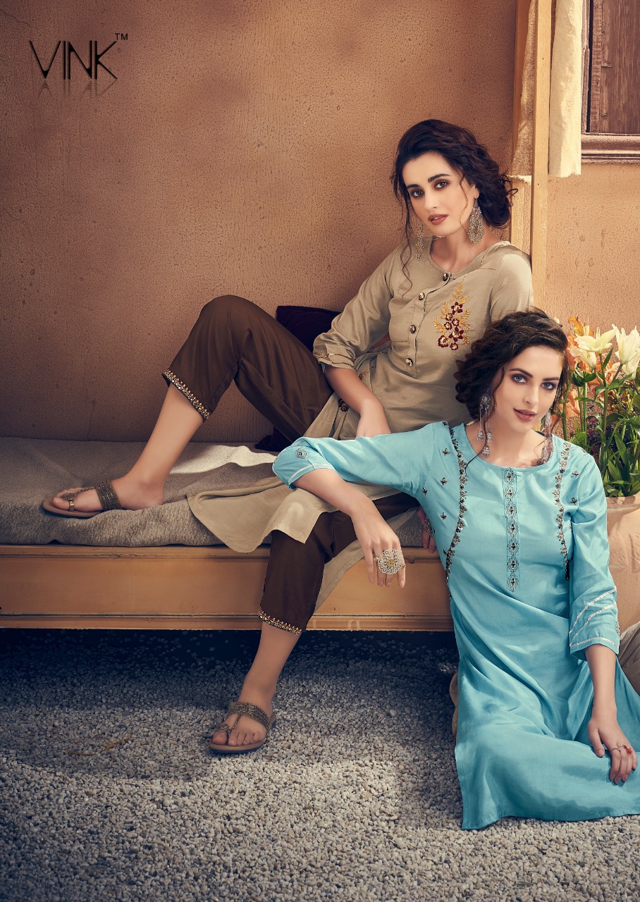 Vintage Vol  2 By Vink Designer Kurtis With Plazzo Wholesale Supplier Surat