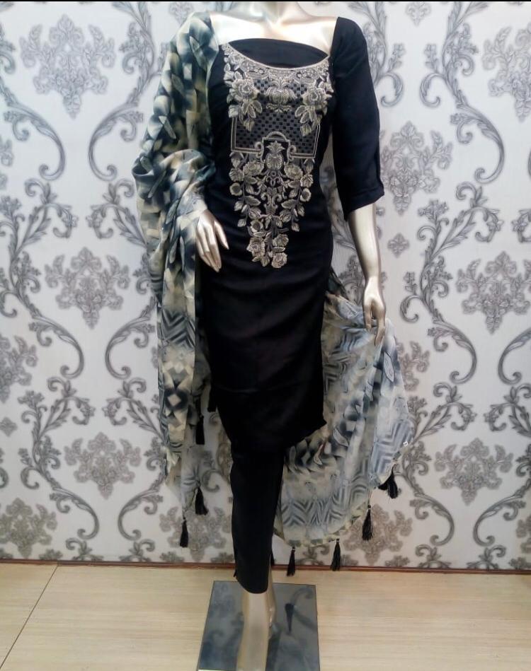 Black Lovers Tawakkal Viscose Dress Materials Wholesale Supplier Surat