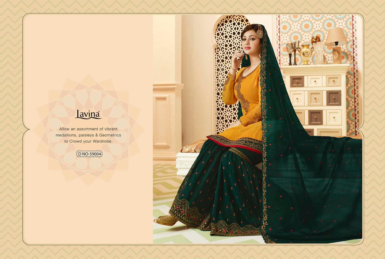 Lavina 59 Series 59001 To 59005 Designer Party Wear Suits Wholesale Supplier Gujarat