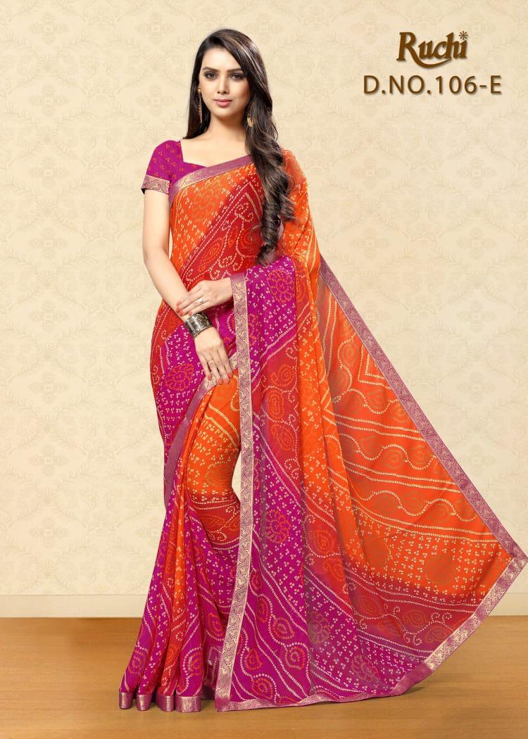 Jamkudi By Ruchi Sarees Chiffon Sarees Set Nd Single Wholesale Supplier Gujarat