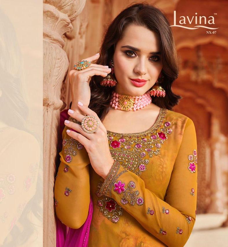 Lavina Vol 7 Nx Series 7001 To 7007 Designer Party Wear Suits Wholesale Supplier Gujarat