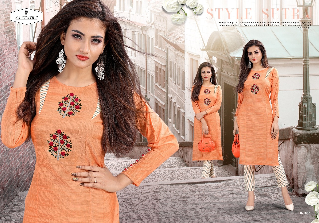 Gl Vol 6 By Kj Textile Kurtis With Bottom Wholesale Supplier And Dealer Surat